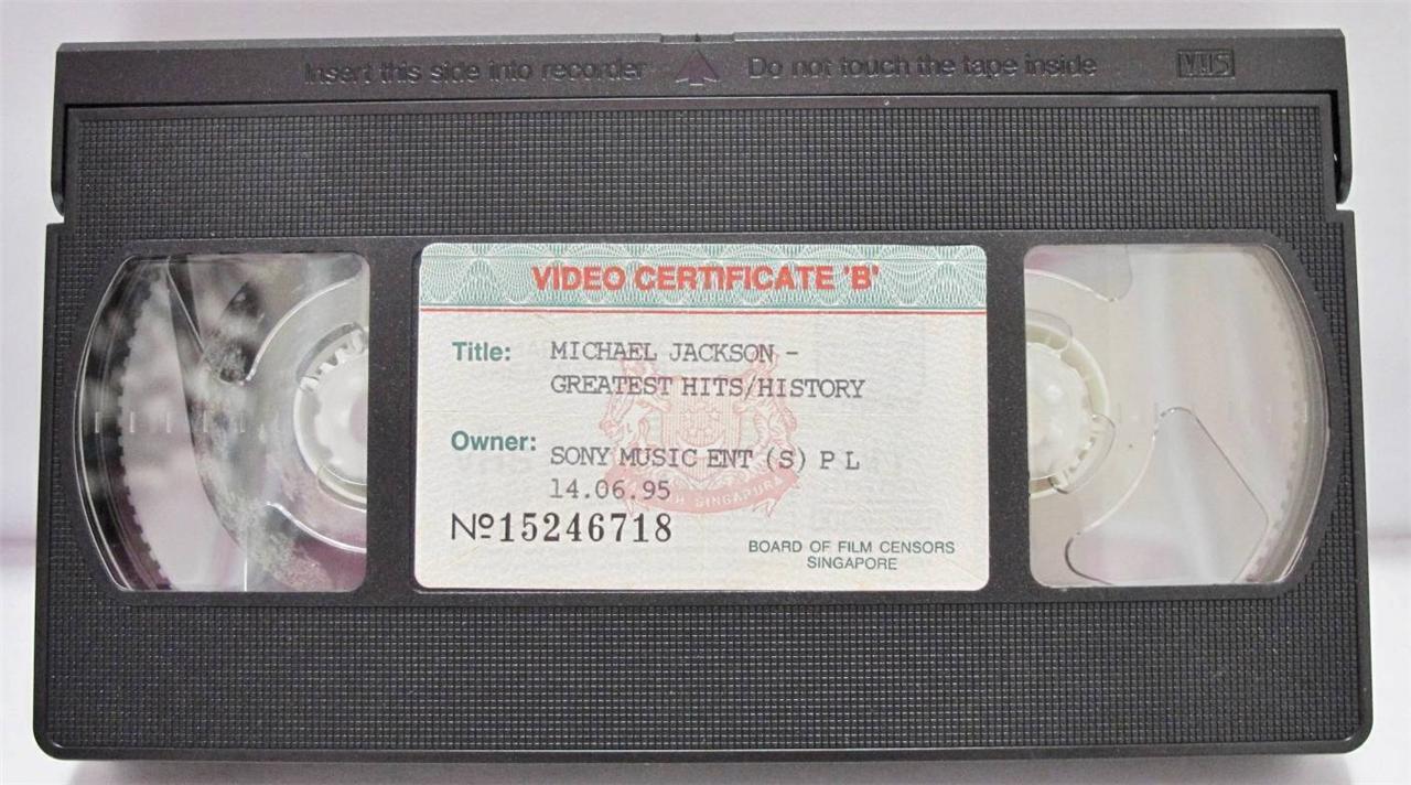 Mega Rare Michael Jackson History 1995 VHS Tape PAL Sony Singapore Censor FCB387