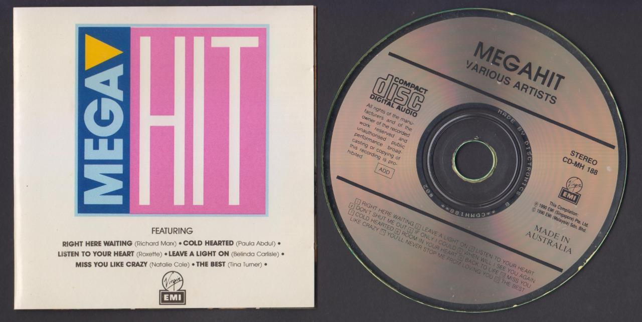 Rare Mega Hit Richard Marx Roxette Tina Turner 1990 EMI Singapore CD FCS7230