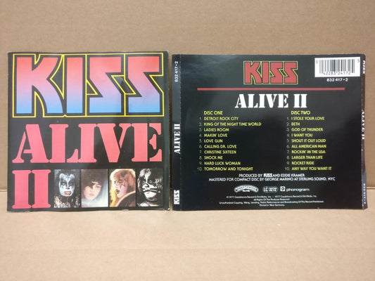 Rare KISS Alive II 1977 Silver Ring Disc Made In Germany 2x CD FCS8553