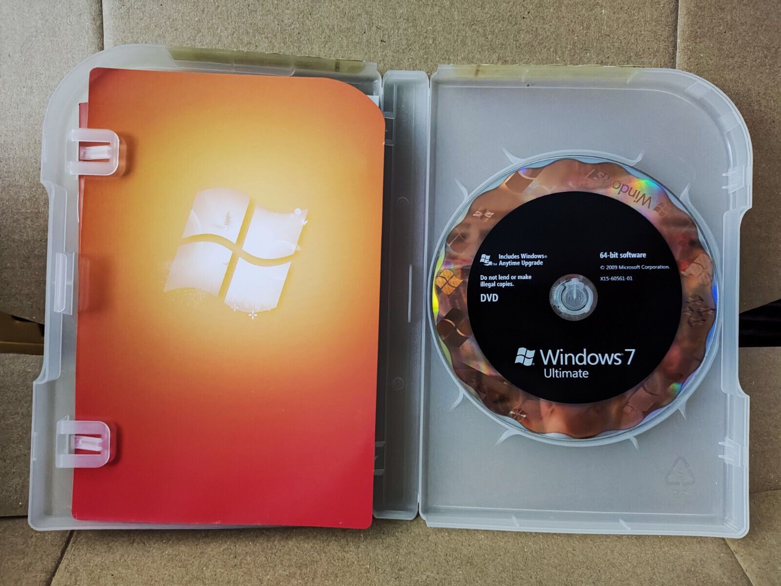 Used Windows 7 Ultimate with 32-bit and 64-bit DVD (SW010)