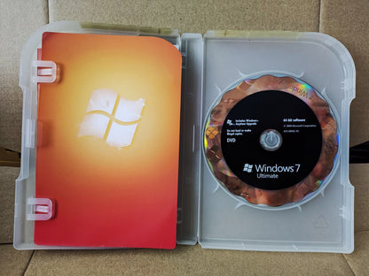 Used Windows 7 Ultimate with 32-bit and 64-bit DVD (SW010)