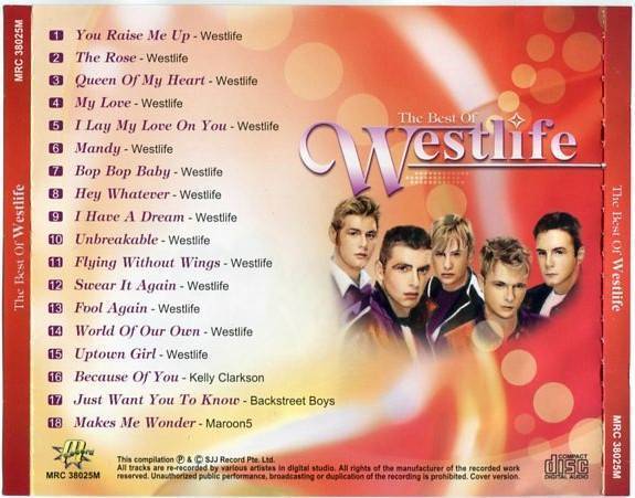 Mega Rare Westlife On Cover Compilation Singapore CD FCS5228