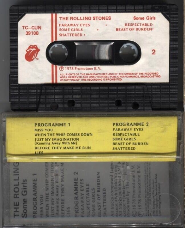 The Rolling Stones Some Girls 1978 EMI Rare Singapore Cassette CS721