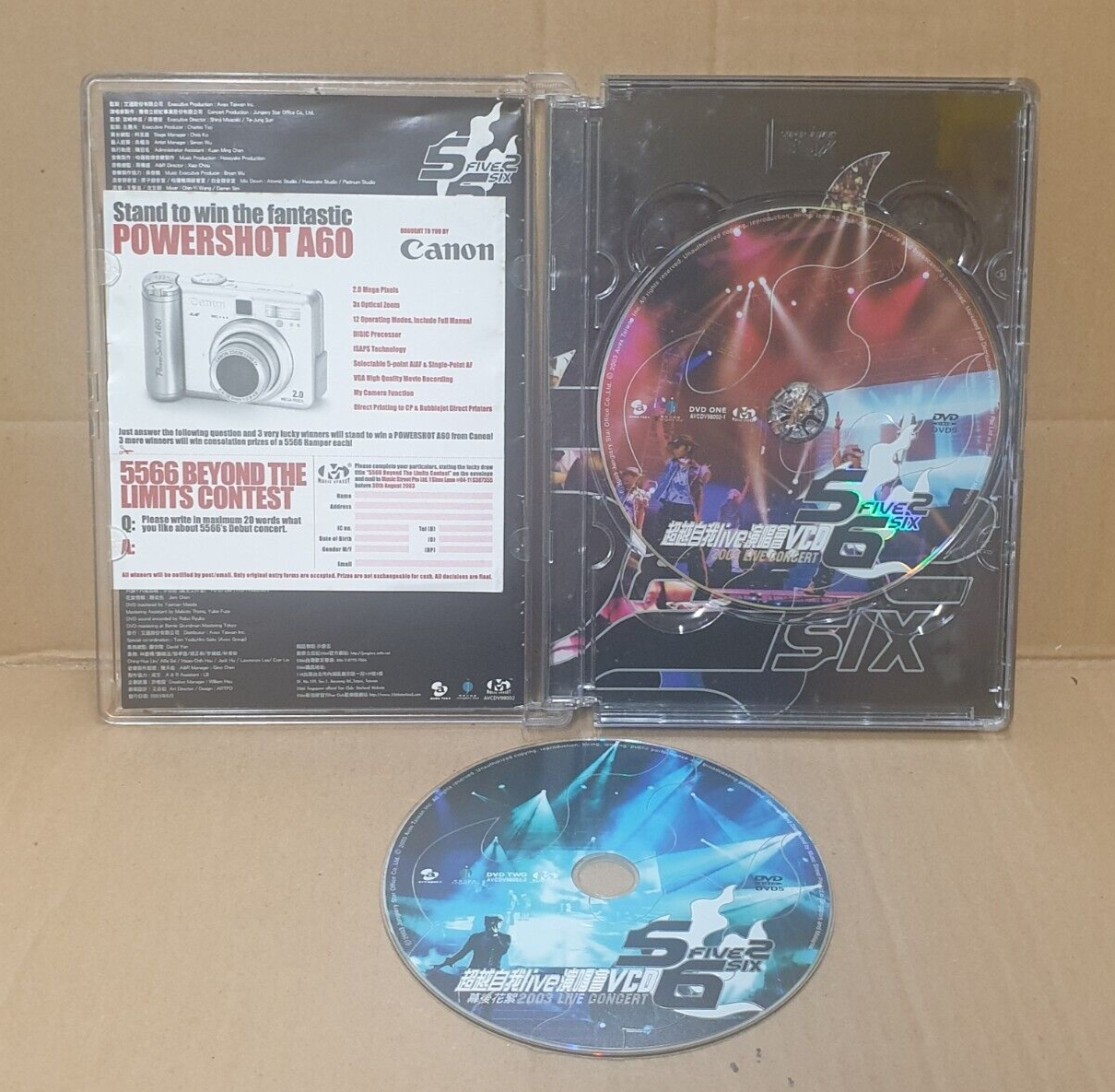 Taiwan 5566 超越自我 Live 演唱会 2003 Singapore Chinese 2x DVD (FCB2431)