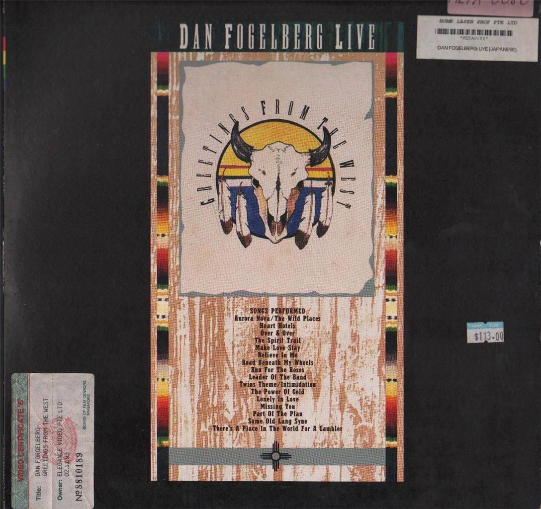 Dan Fogelberg Live 1991 With Singapore Censor Rare Sony Japan Laserdisc LD LD813