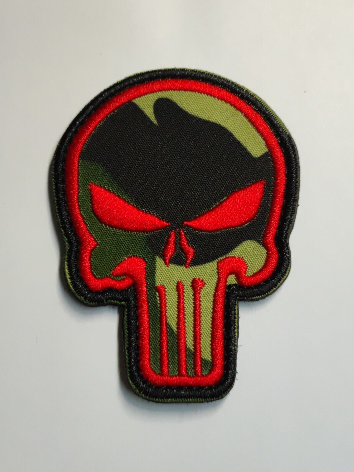 AMM68 PUNISHER SKULL EMBROIDERED IRON ON SEWING CLOTH PATCH BADGE (JF045)