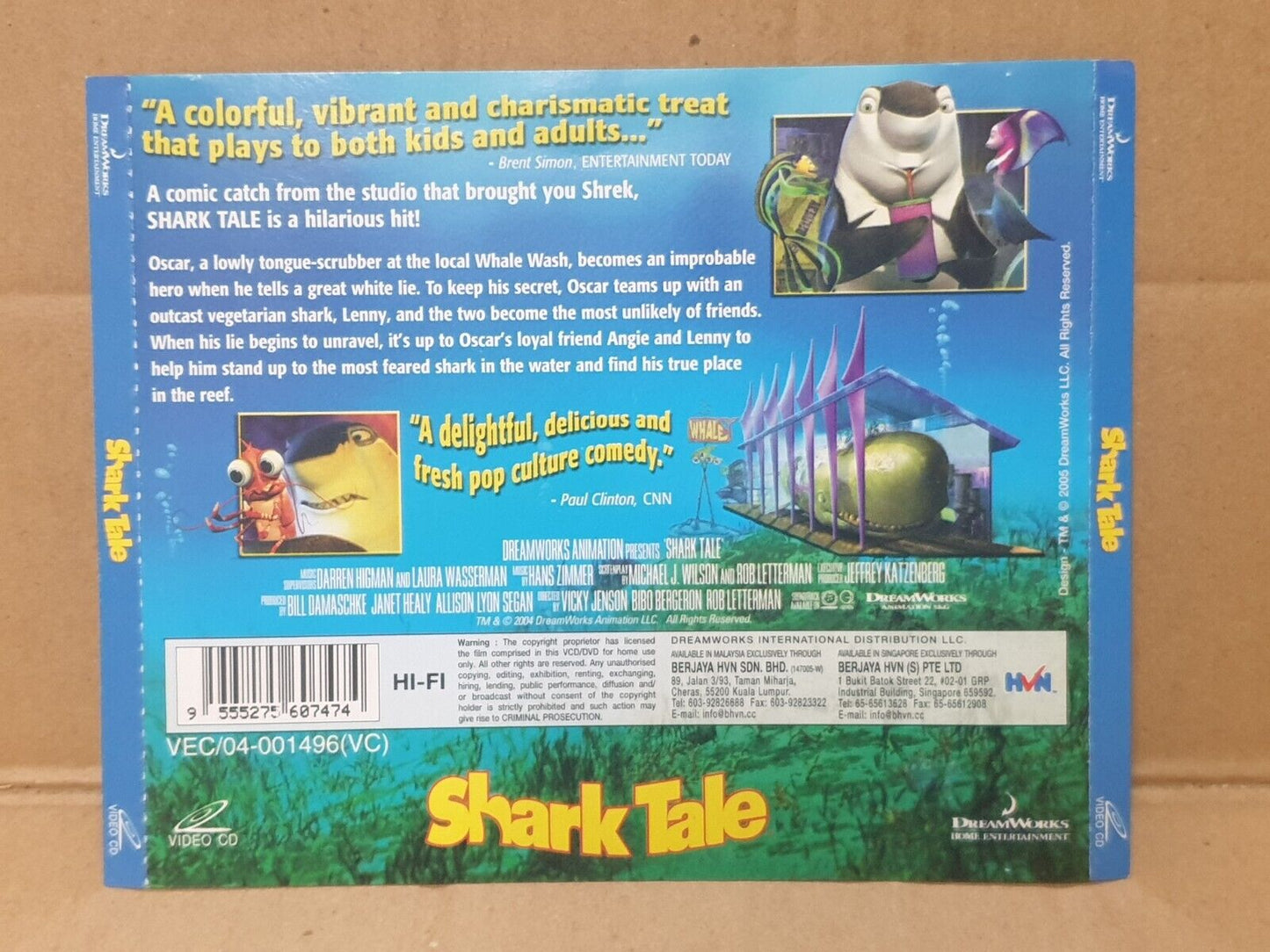 Cartoon Animation Shark Tale Singapore English Video CD 2x VCD (FCS10198)