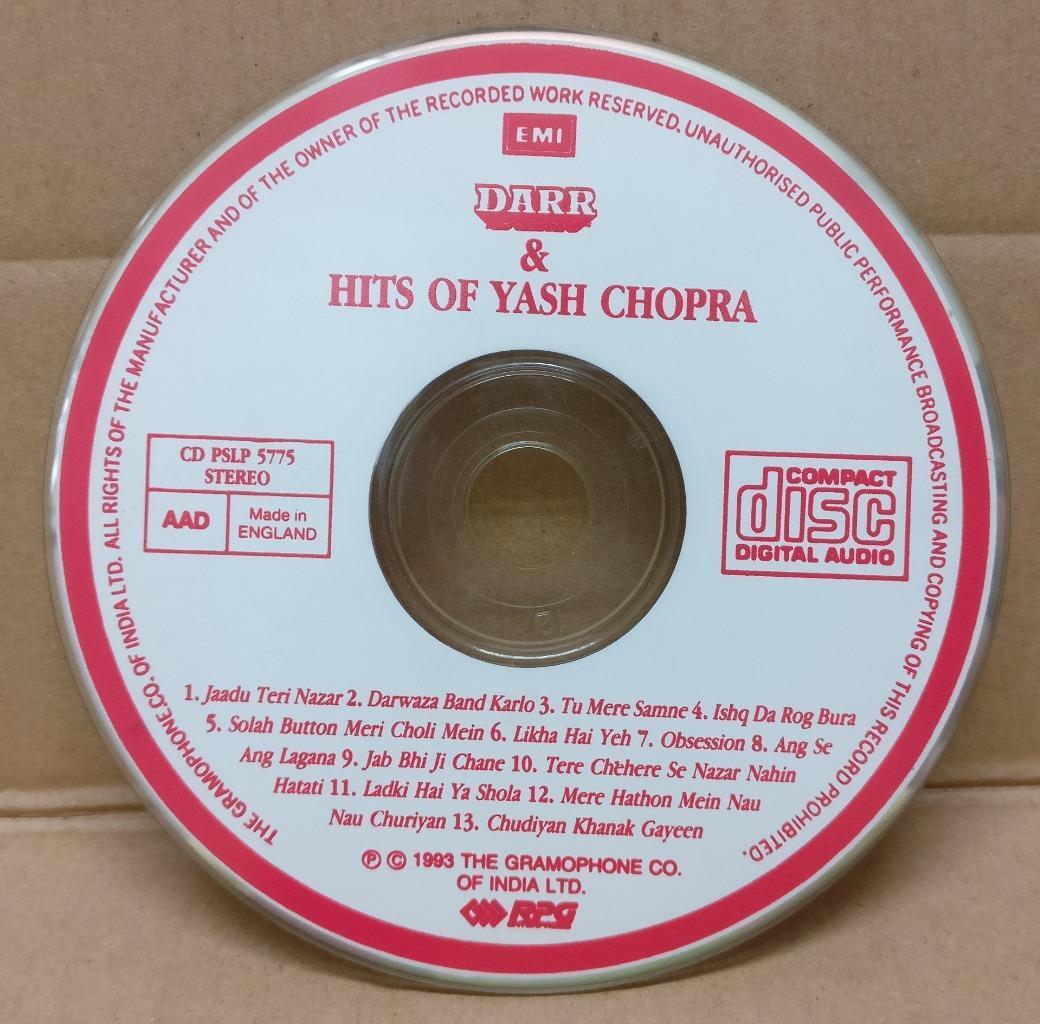 India Bollywood Darr & Hits Of Yash Chopra Shiv-Hari 1993 EMI England CD FCS9125