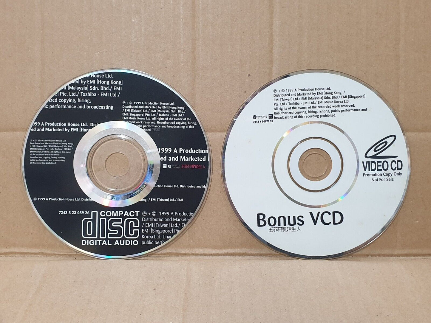 China FayeWong 王菲 只爱陌生人 '99 Calendar Singapore Chinese Promo VCD + CD (FCS10281)