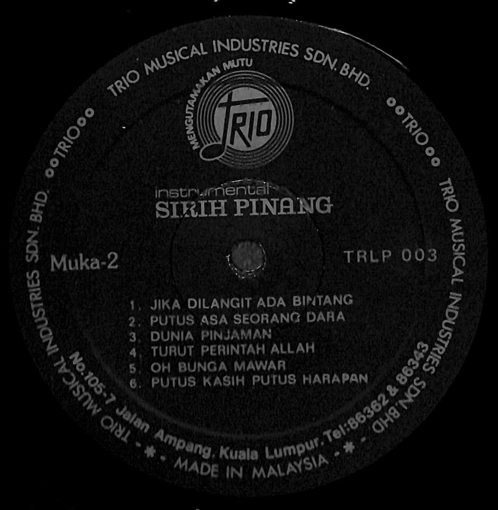 Malaysia Sirih Pinang Instrumental & Trimusika Orkestra Rare Malay LP MLP573