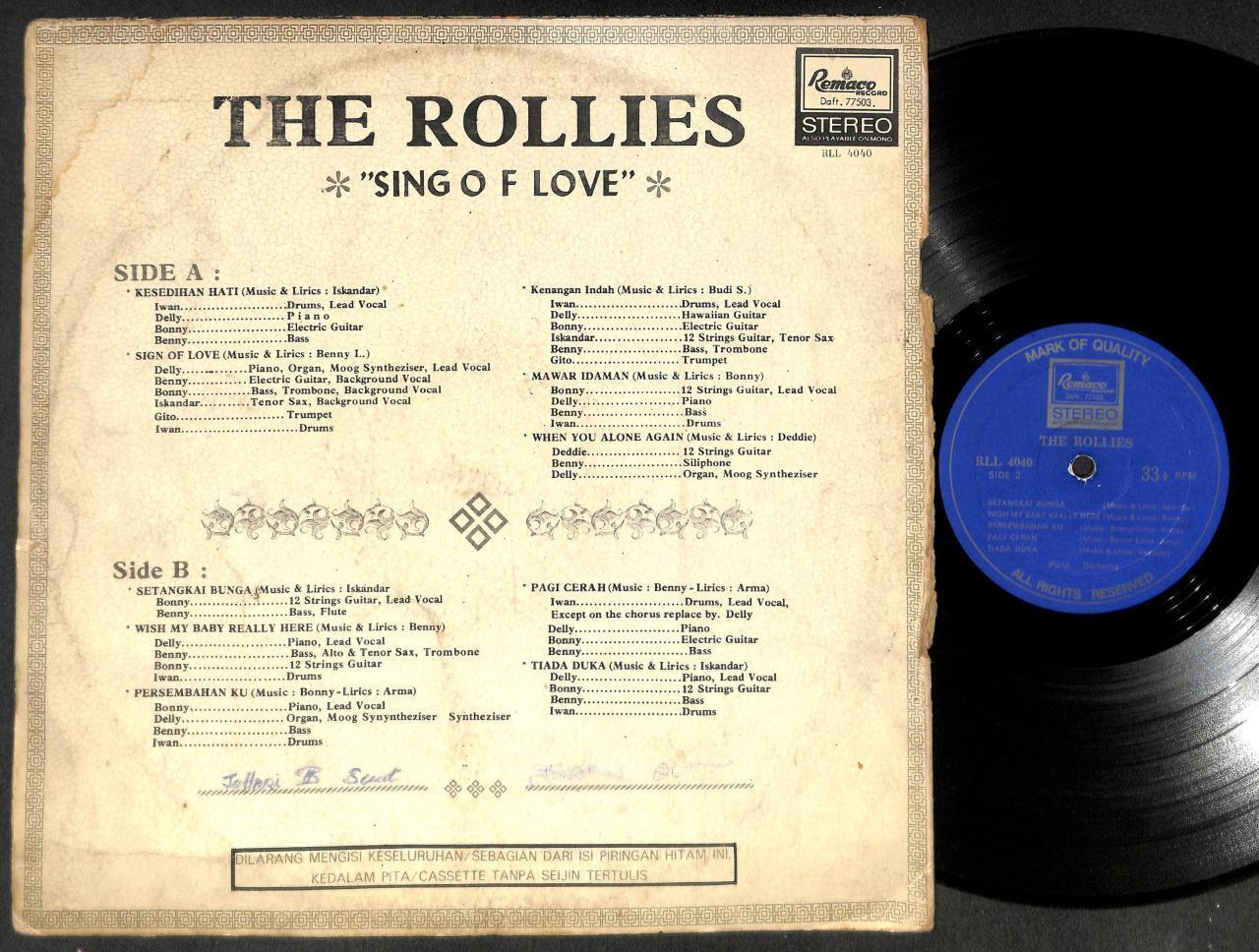 Mega Rare Malaysia Malay Band The Rollies Pokora Psych Remaco 12" LP  MLP488