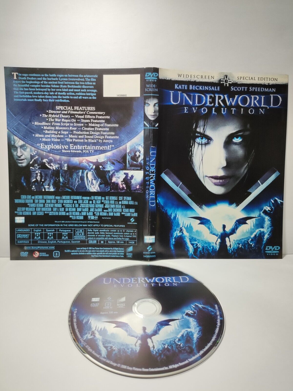 Movie Underworld Evolution DVD Disc & Cover Region 3 (NO Case) (DC014)