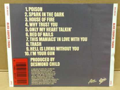 Rare Alice Cooper Trash 1989 USA CD FCS8891