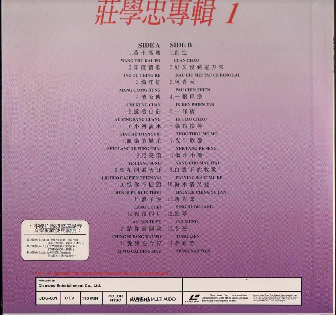 Mega Rare Malaysia Zhuang Xue Zhong Karaoke Chinese Songs LD Laserdisc LD1059