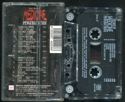 Rare Medicine Malay Rock Band Pengubat Rindu Malaysia Cassette CS283