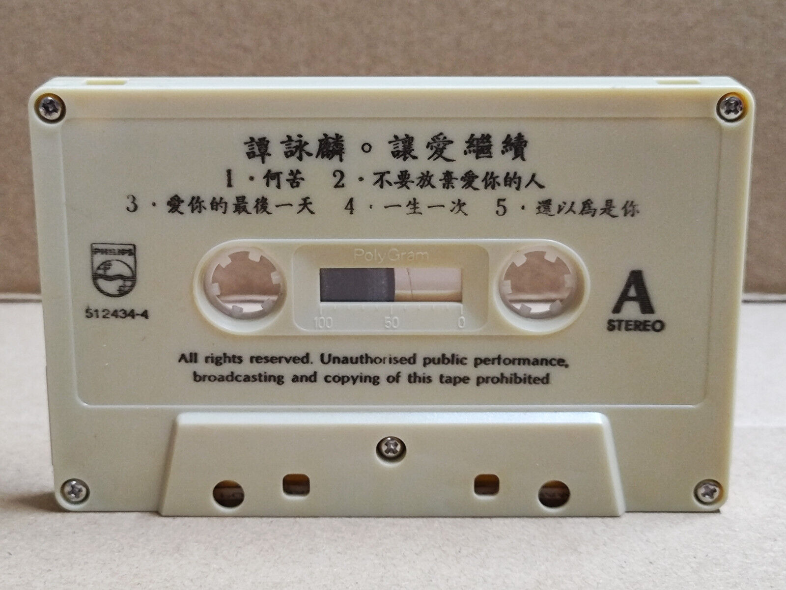 AMM68 ALAN TAM 譚詠麟 谭咏麟 让爱继续 卡带 CHINESE CASSETTE 1992 POLYGRAM MALAYSIA  (CS2197)