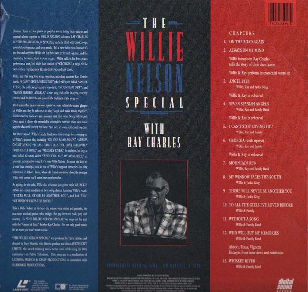 Willie Nelson Special With Ray Charles Concert Performance USA Laserdisc LD085