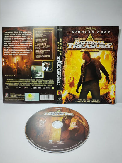 Movie National Treasure Nicolas Cage DVD Disc & Cover Region 3 (NO Case) (DC035)