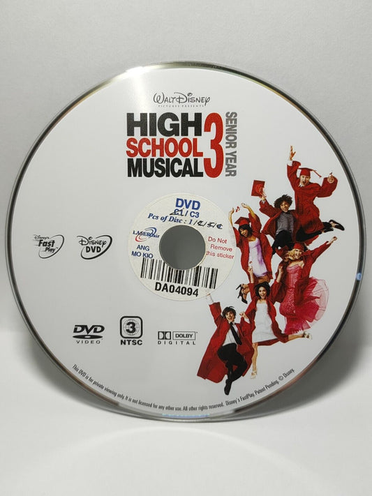 Movie High School Musical 3 DVD Disc Only NO Case & Art Work Cover (SD009)