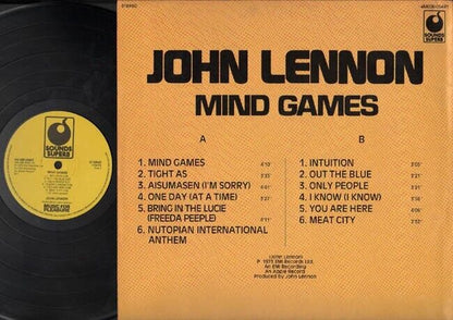 Beatles John Lennon Mind Games Sounds Superb Yellow Label Holland 12" LP ELP1310