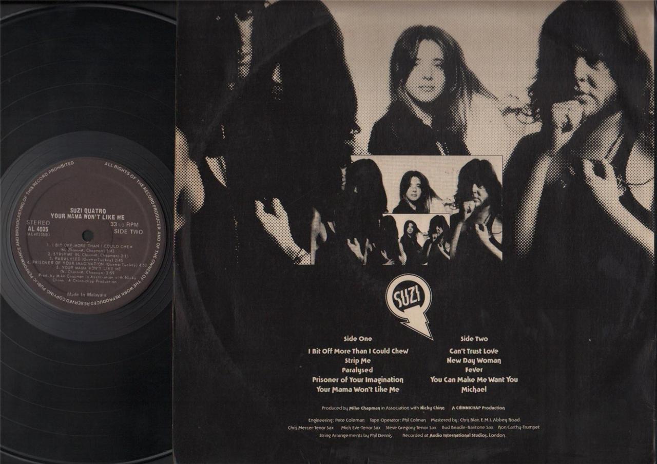 Suzi Quatro Your Mama Won't Like Me Rare Cover Brown Label Malaysia LP ELP1772