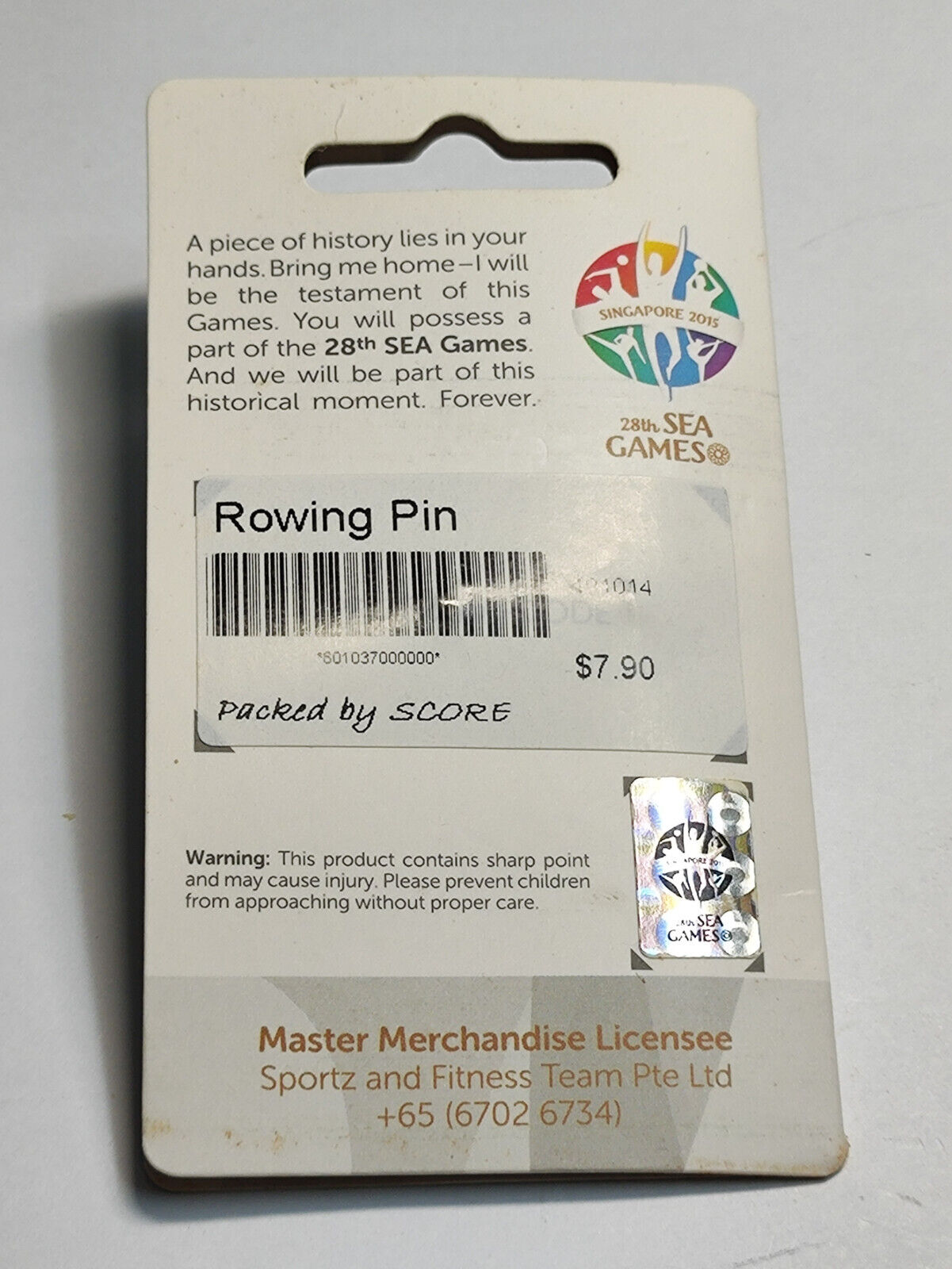 AMM68 PIN BADGE SINGAPORE 28TH SEA GAMES 2015 ROWING (JF139)