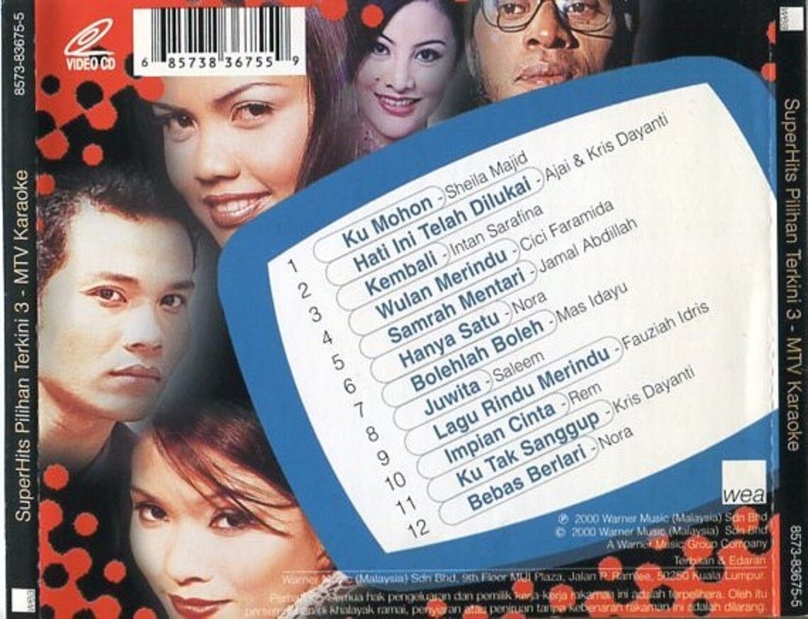 Malaysia Malay Pilihan Terkini 3 MTV Karaoke Sheila Majid Nora 2000 VCD FCS1516
