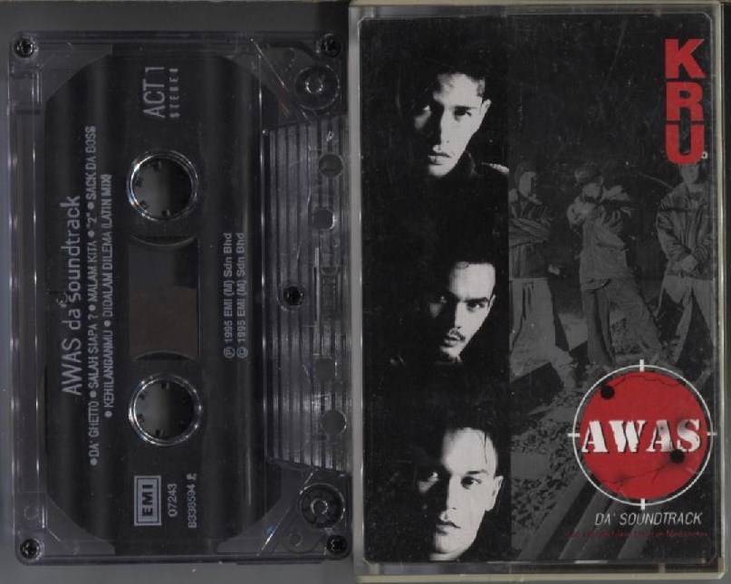 KRU Malay Rock Band Da' Soundtrack 1995 Mega Rare EMI Malaysia Cassette CS969