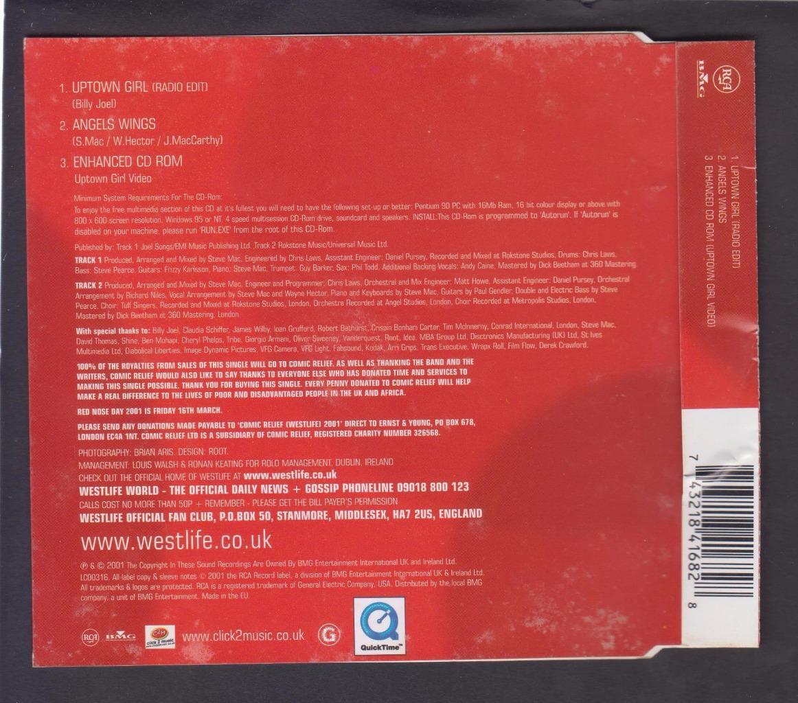 Mega Rare Westlife Uptown Girl 2001 For Comic Relief Made In EU CD FCS7026