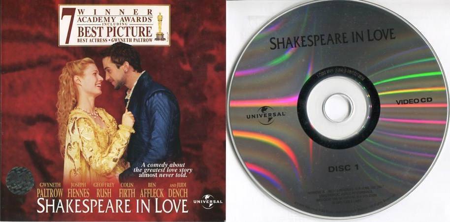 Movie Shakespeare In Love 1998 Gwyneth Paltrow Rare Singapore 2x VCD OOP FCS4825