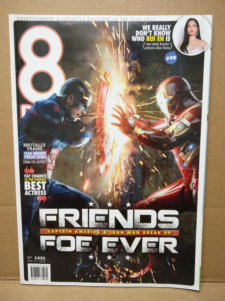 8 Days Singapore Magazine Iron Man Captain America Handsome Action (8D1331a