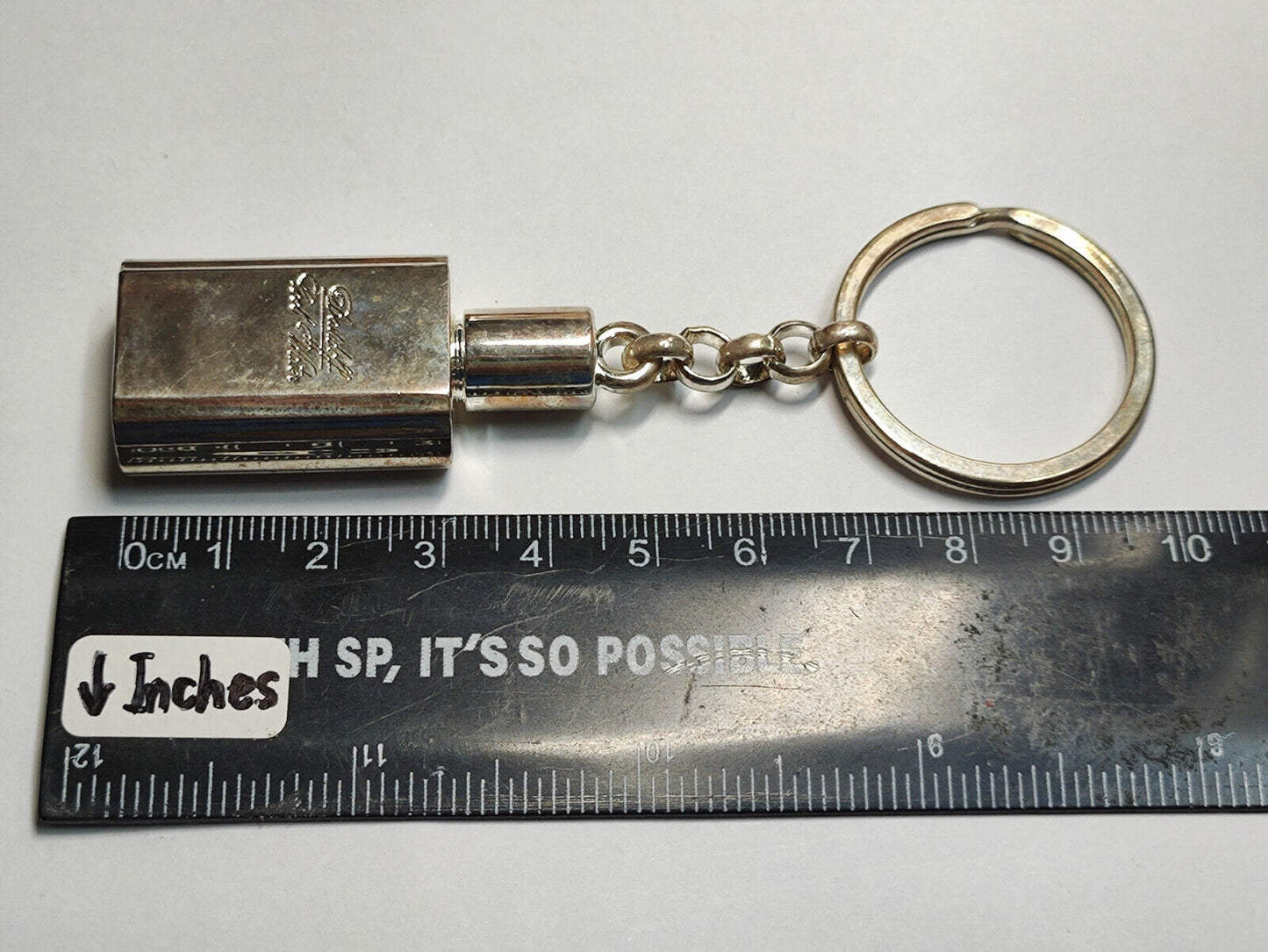 AMM68 VINTAGE HEAVY KEYCHAIN KEYRING DAVIDOFF COOL WATER BOTTLE METAL (JF082)