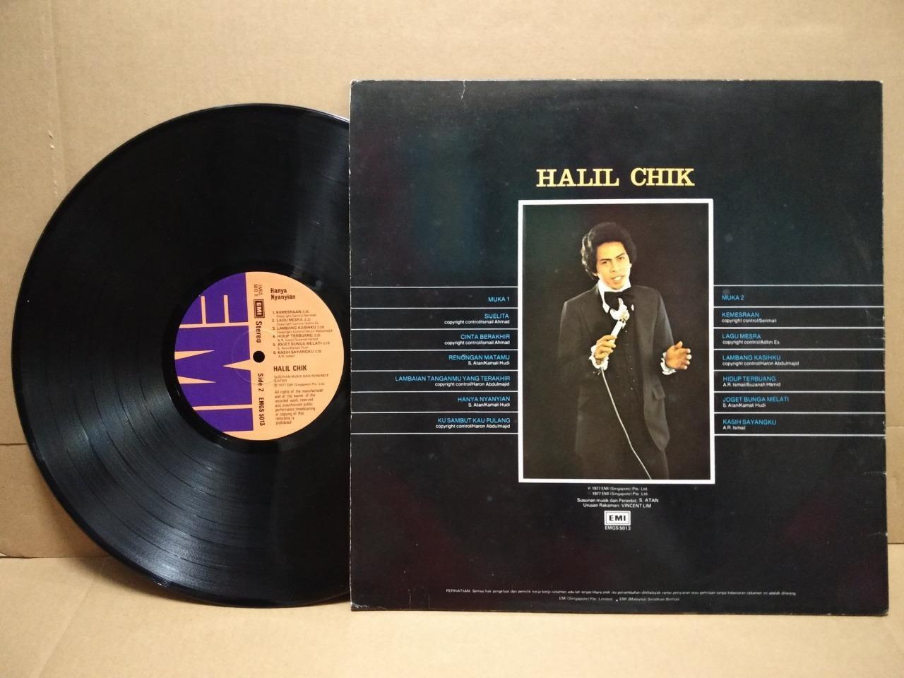 Rare Malaysia Malay Halil Chik Hanya Nyanyian 1977 Singapore EMI 12" LP MLP469