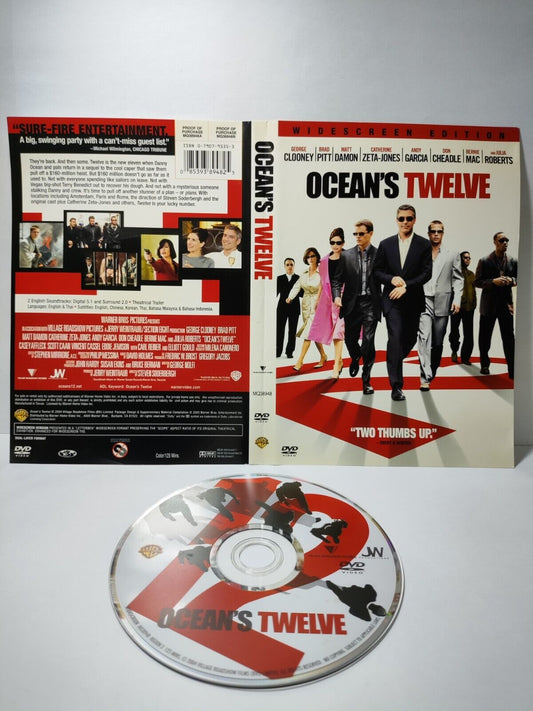 Movie Ocean's Twelve George Clooney DVD Disc & Cover Region 3 (NO Case) (DC045)