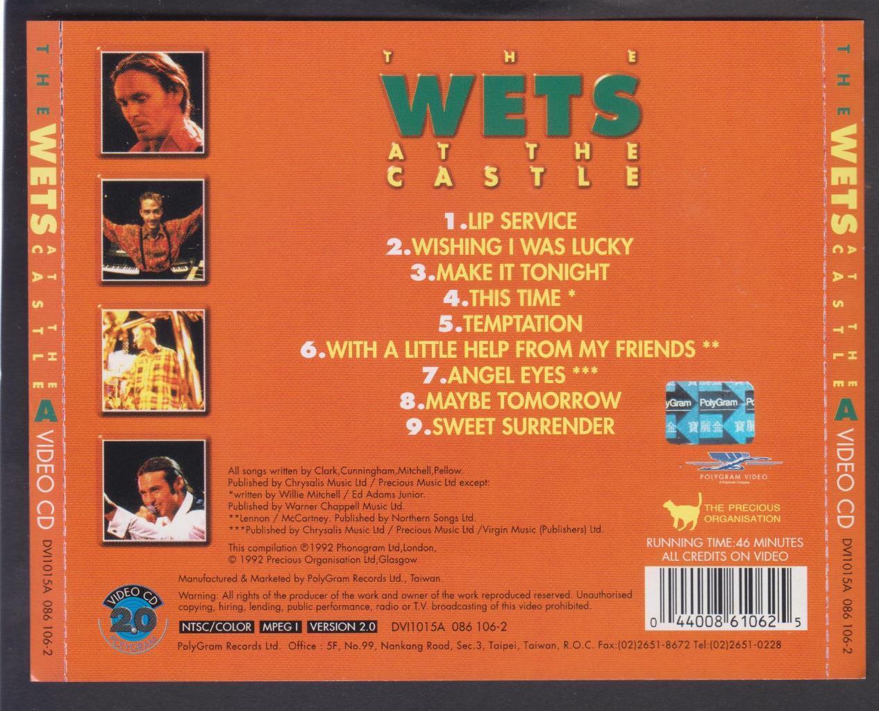 The WETS At The Castle (A) 1992 Mega Rare Polygram Taiwan VCD FCS6830