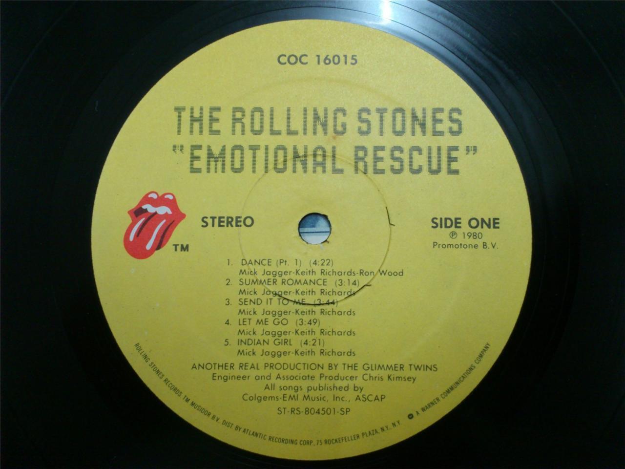 The Rolling Stones Emotional Rescue 1980 with Folded Poster USA 12" LP ELP1813