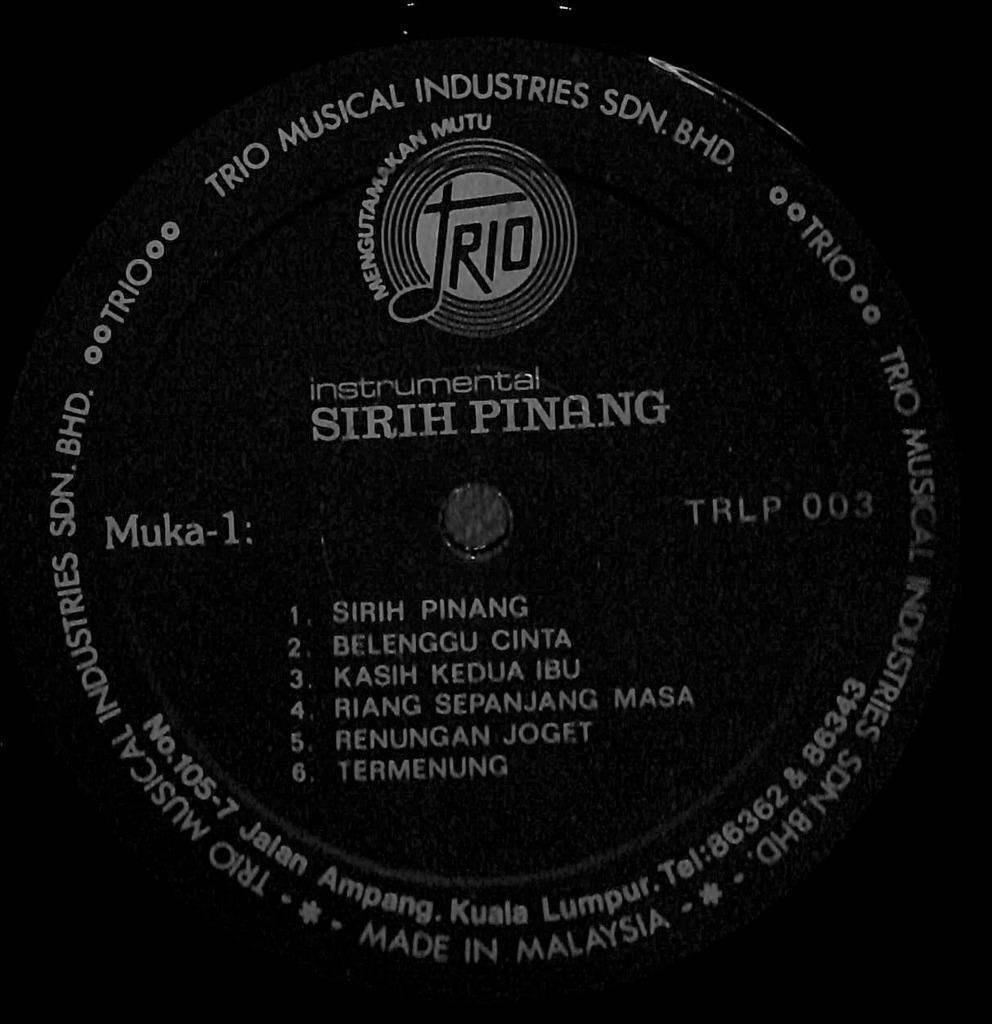 Malaysia Sirih Pinang Instrumental & Trimusika Orkestra Rare Malay LP MLP573