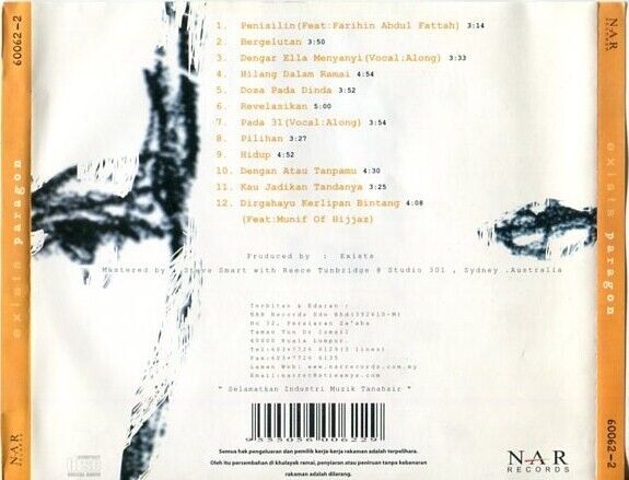 Rare Malay Band Exists Nar Records 2004 Malaysia CD FCS820