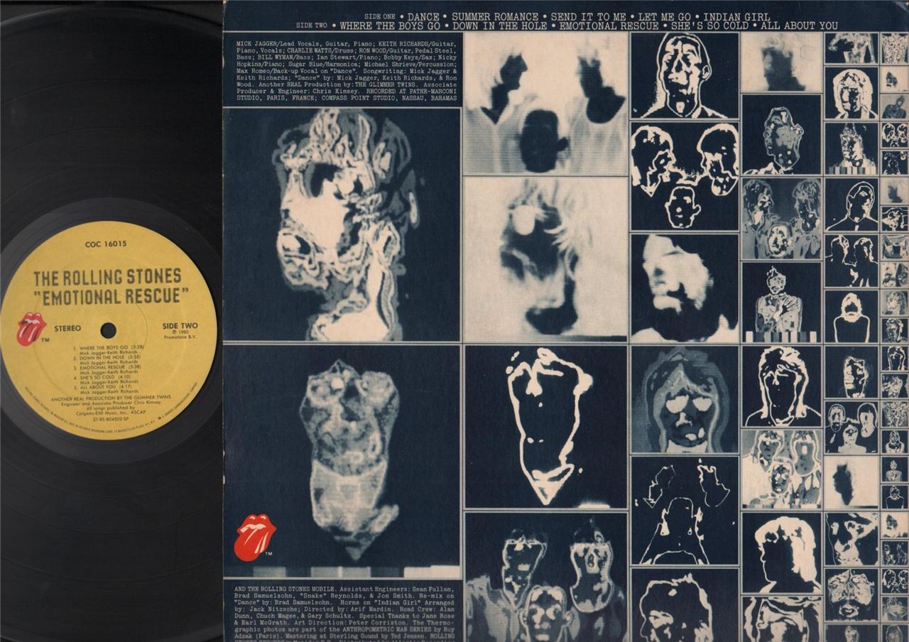 The Rolling Stones Emotional Rescue 1980 with Folded Poster USA 12" LP ELP1813