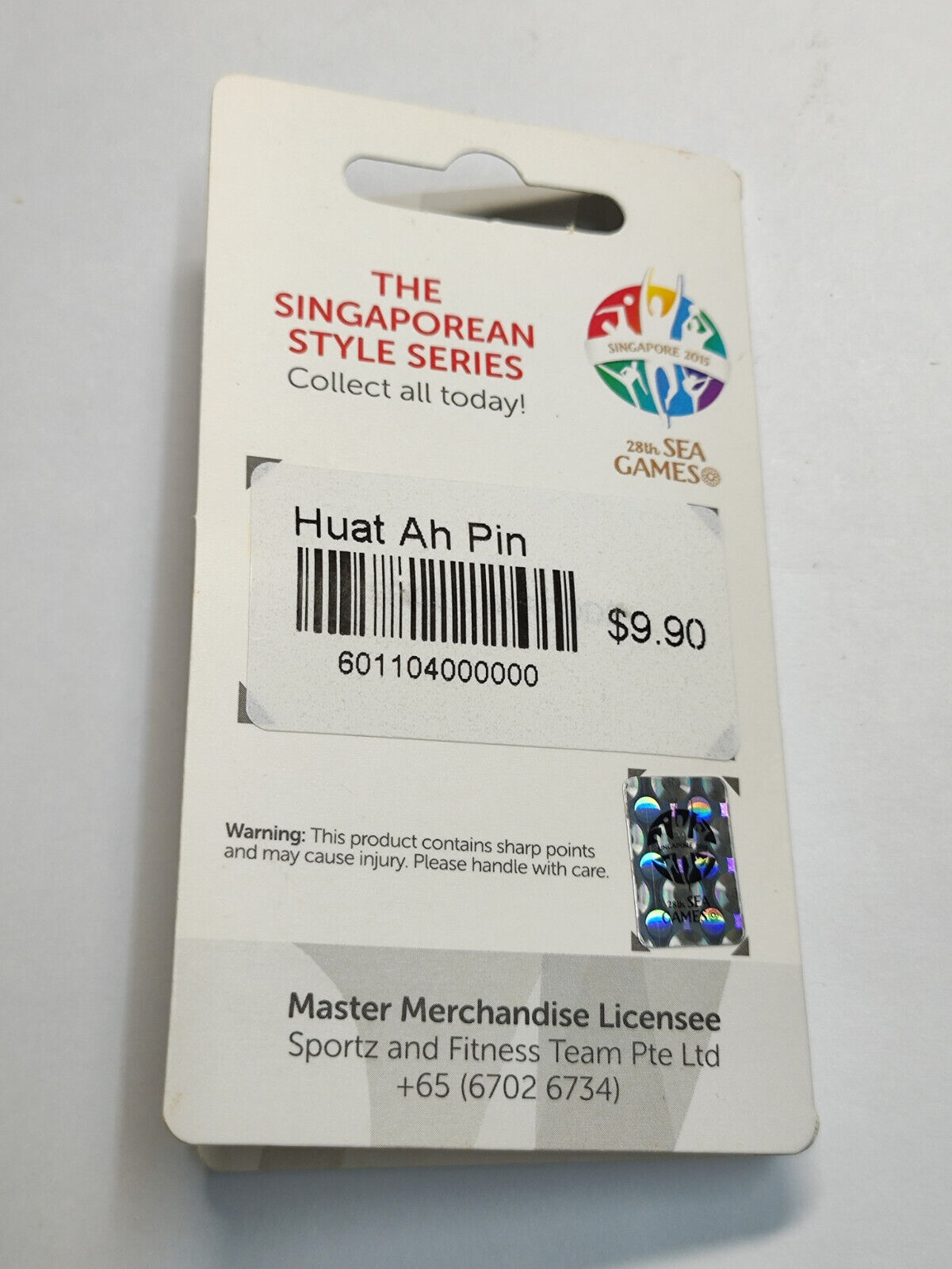 AMM68 PIN BADGE SINGAPORE 28TH SEA GAMES 2015 HUAT AH (JF138)