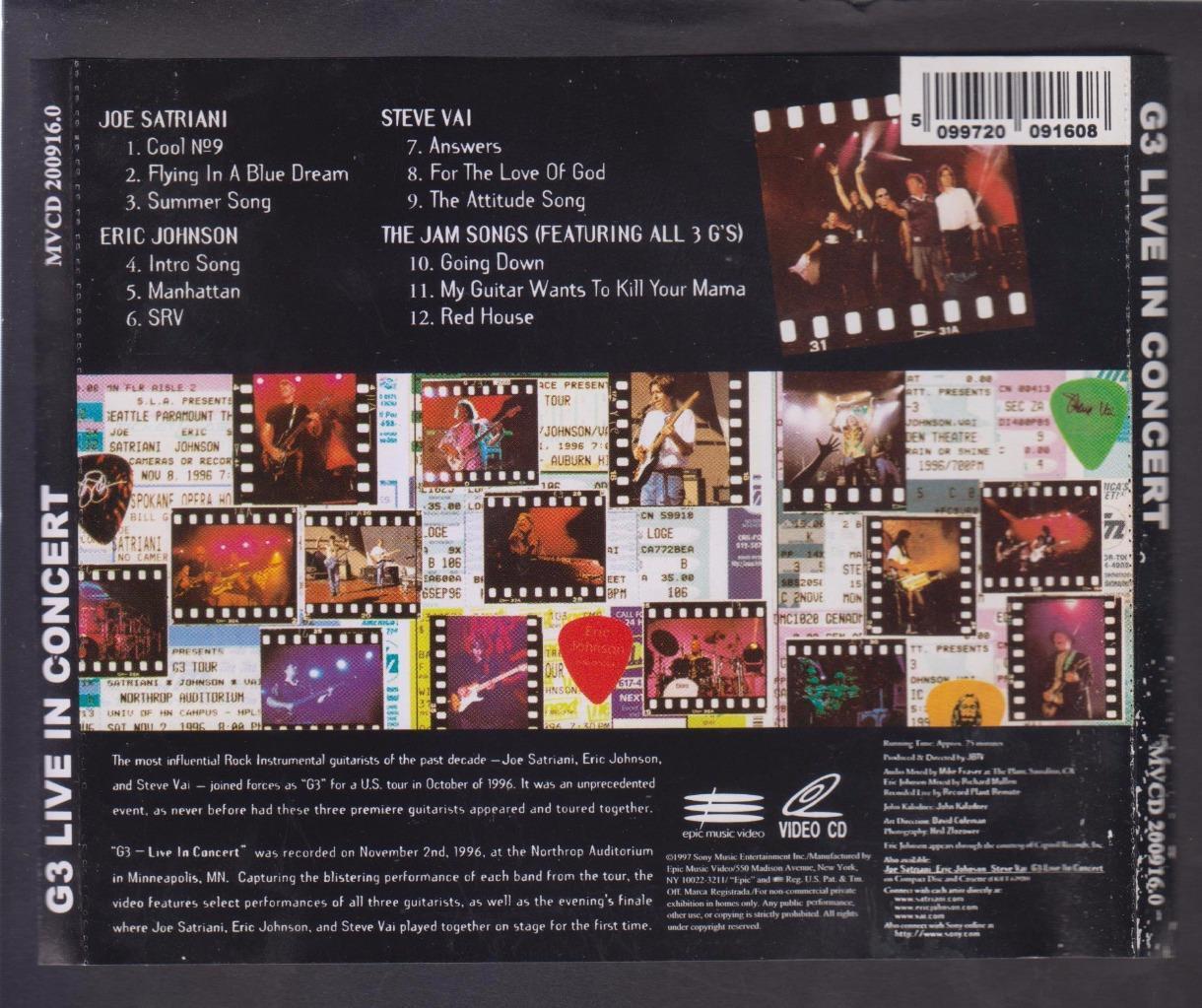 G3 In Concert Joe Satriani Eric Johnson Steve Val The Jam Song Video VCD FCS7019