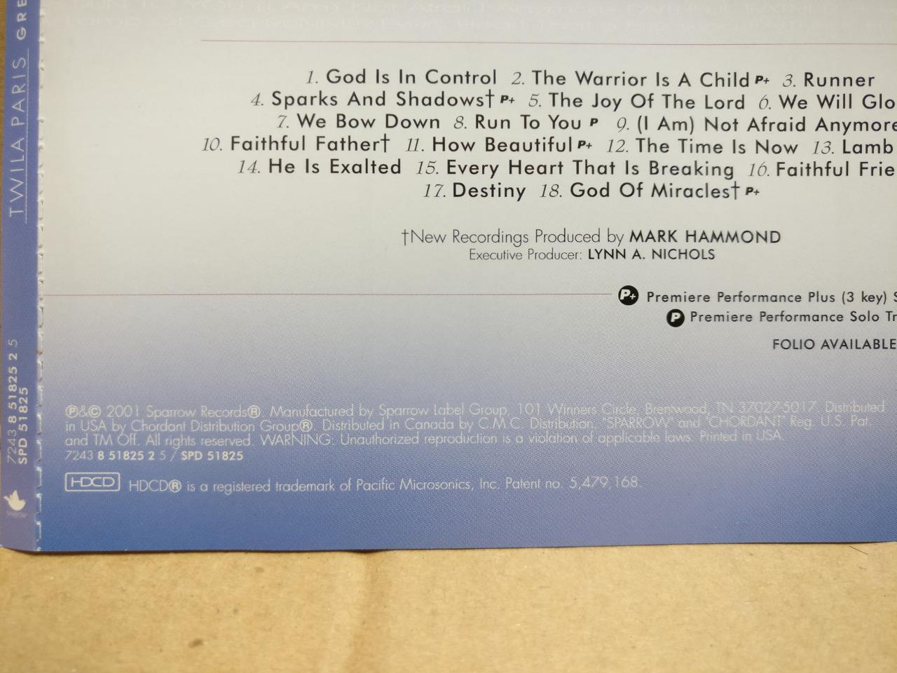 AMM Twila Paris Christian Worship God Faith 2001 English CD FCS10049 (No Case)