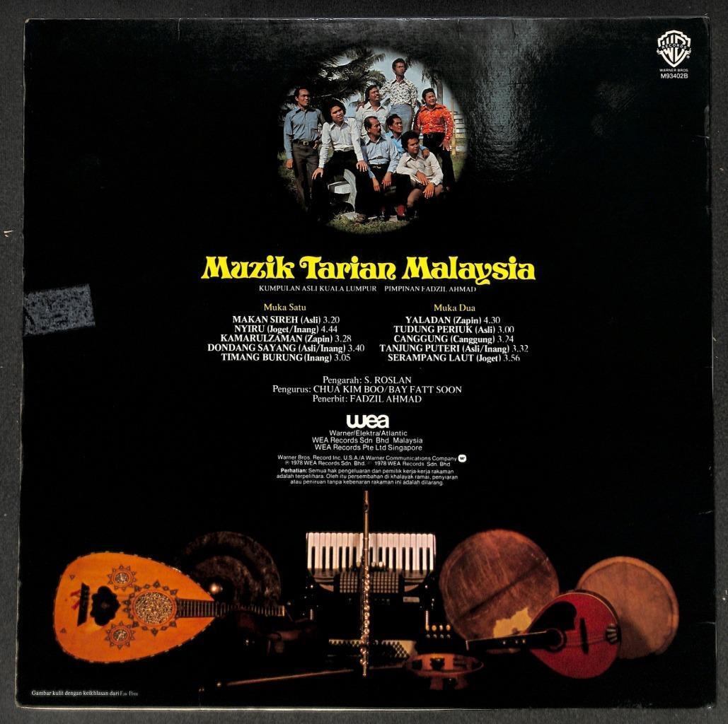 Malaysia Muzik Tarian Malay Traditional Instrumental Music 1978 LP MLP560