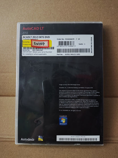 Autodesk AutoCAD LT 2012 DVD With License Key (SW007)