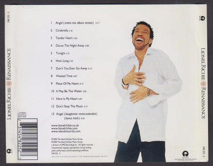 Mega Rare Lionel Richie Renaissance 2000 Malaysia Only CD FCS6975
