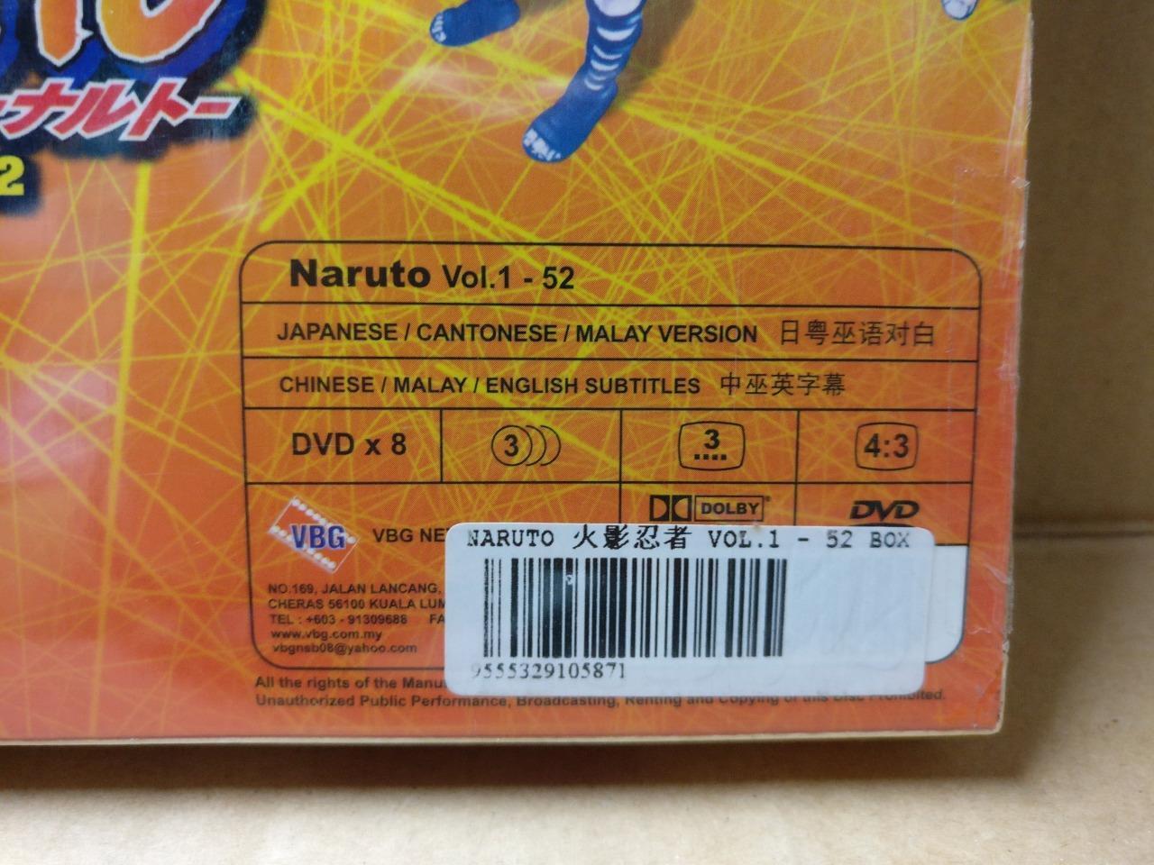 Sealed Japanese Animation Cartoon Naruto 火影忍者 Ch Eng Sub Malaysia 8x DVD FCB1861