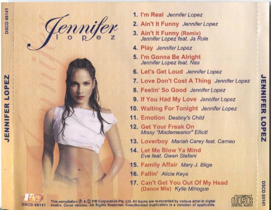 Mega Rare Jennifer Lopez On Cover Singapore CD FCS3682