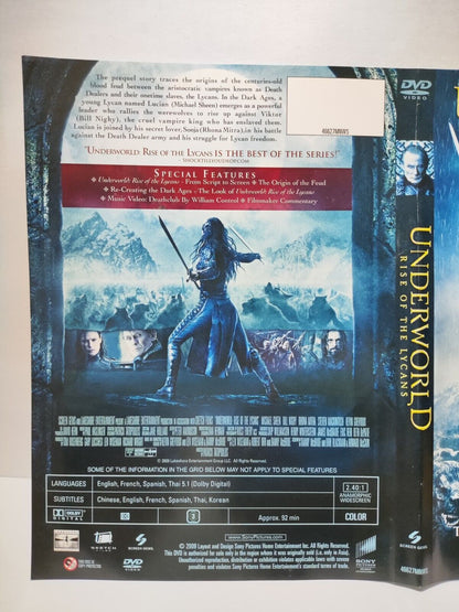 Movie Underworld Rise of the Lycans DVD Disc & Cover Region 3 (NO Case) (DC017)