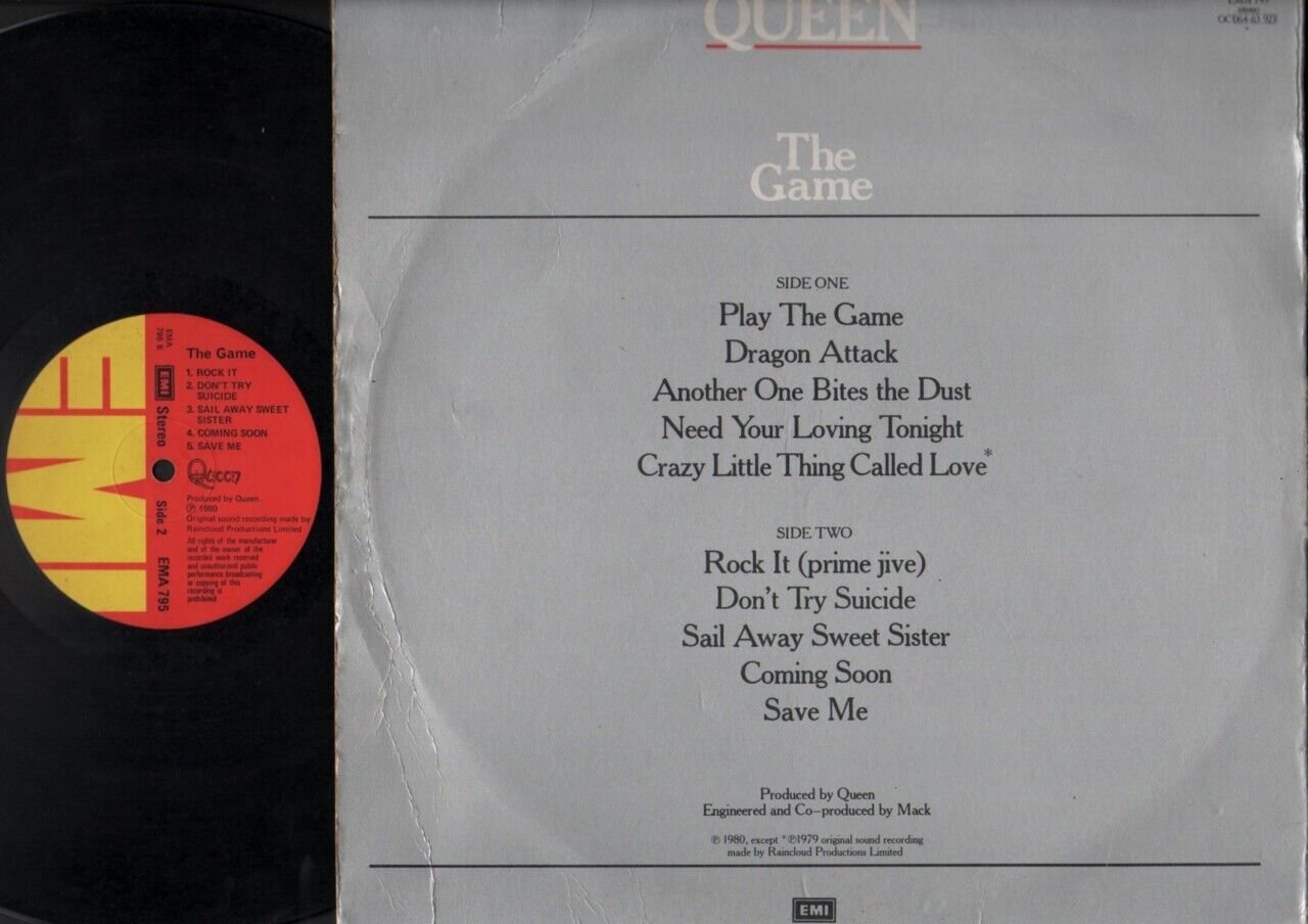 Queen Band Freddie Mercury The Game 1980 Rare Singapore 12" LP ELP774