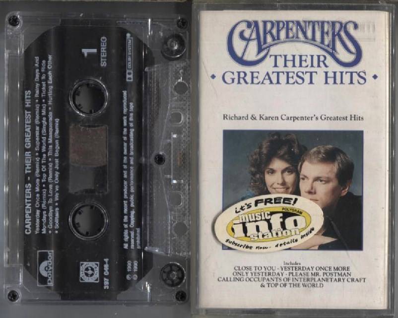 Carpenters Their Greatest Hits 1990 Polygram Rare Malaysia Cassette 卡帶 磁帶 CS909